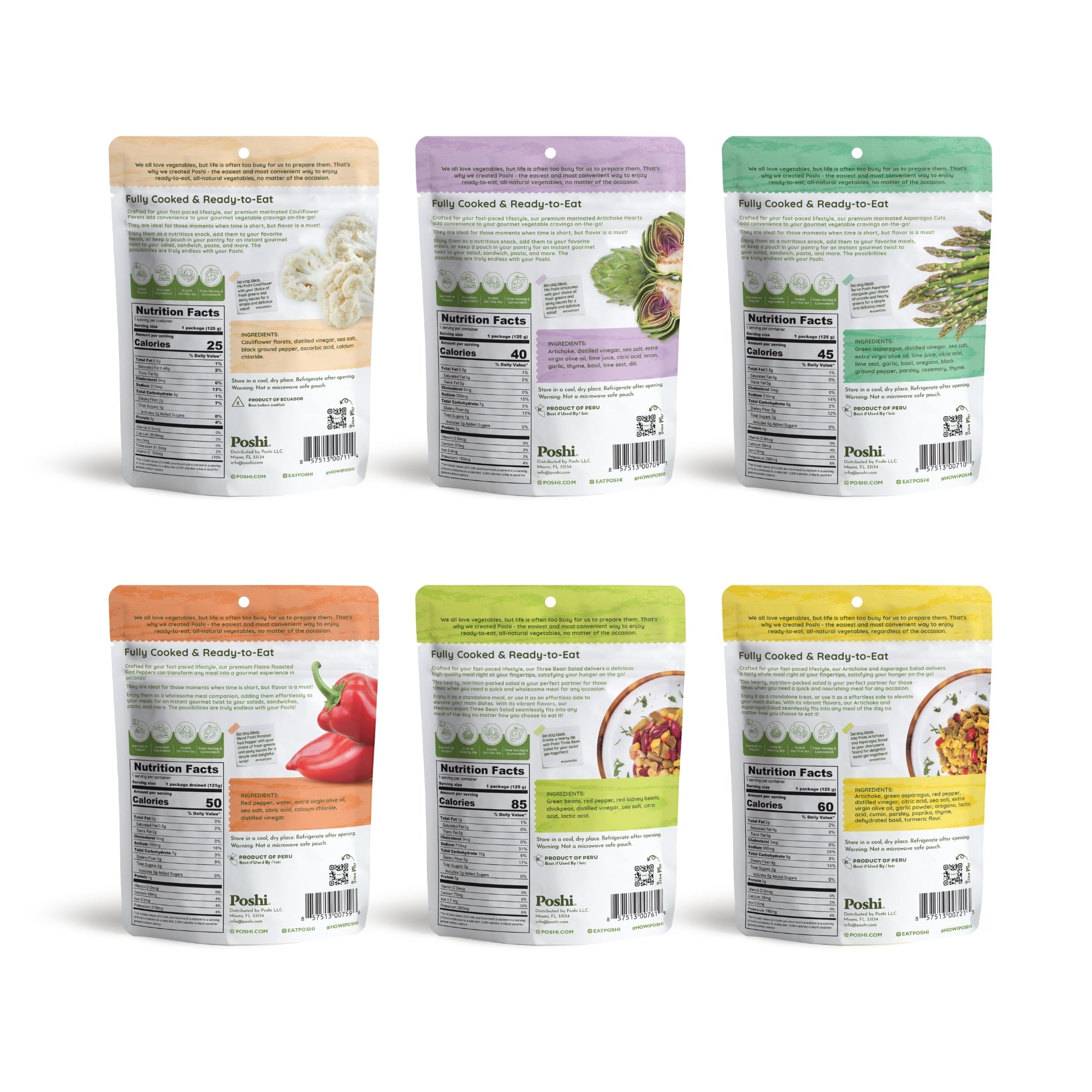 Poshi Easy Chef Sampler Variety Pack - 6 Pack (4.4 OZ - 5.4OZ Pouches)