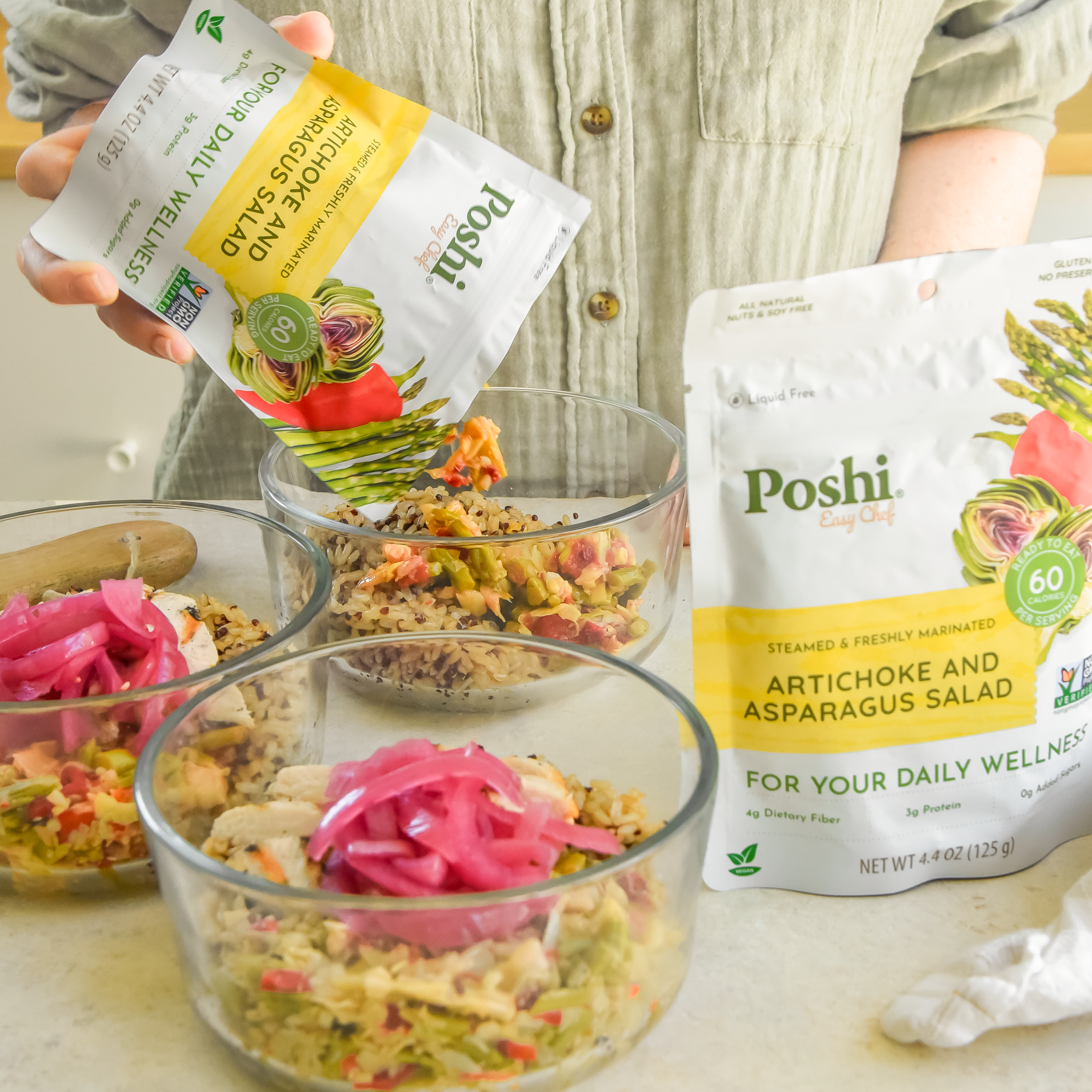 Artichoke & Asparagus Salad | Easy Chef - 10 Pack (4.4 OZ/Pouch)