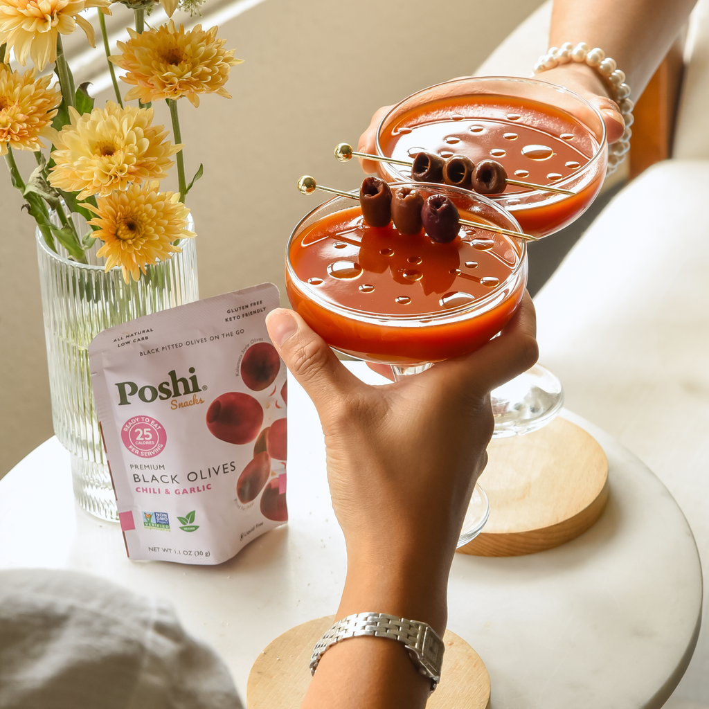 Pitted Black Olives With Chili & Garlic - 10 Snack Packs (1.1 OZ/Pouch)