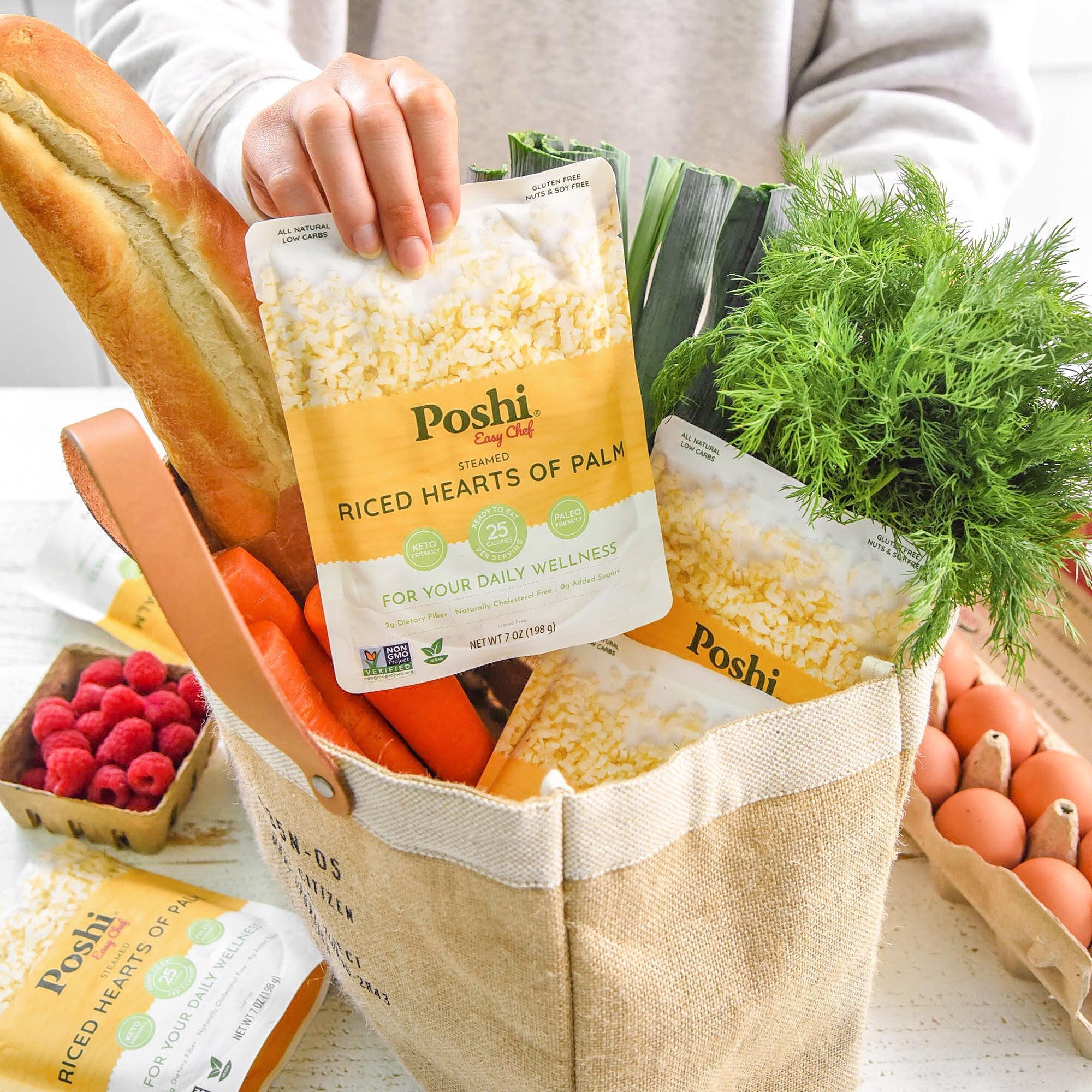 Riced Hearts of Palm | Easy Chef - 10 Pack (7 OZ/Pouch)