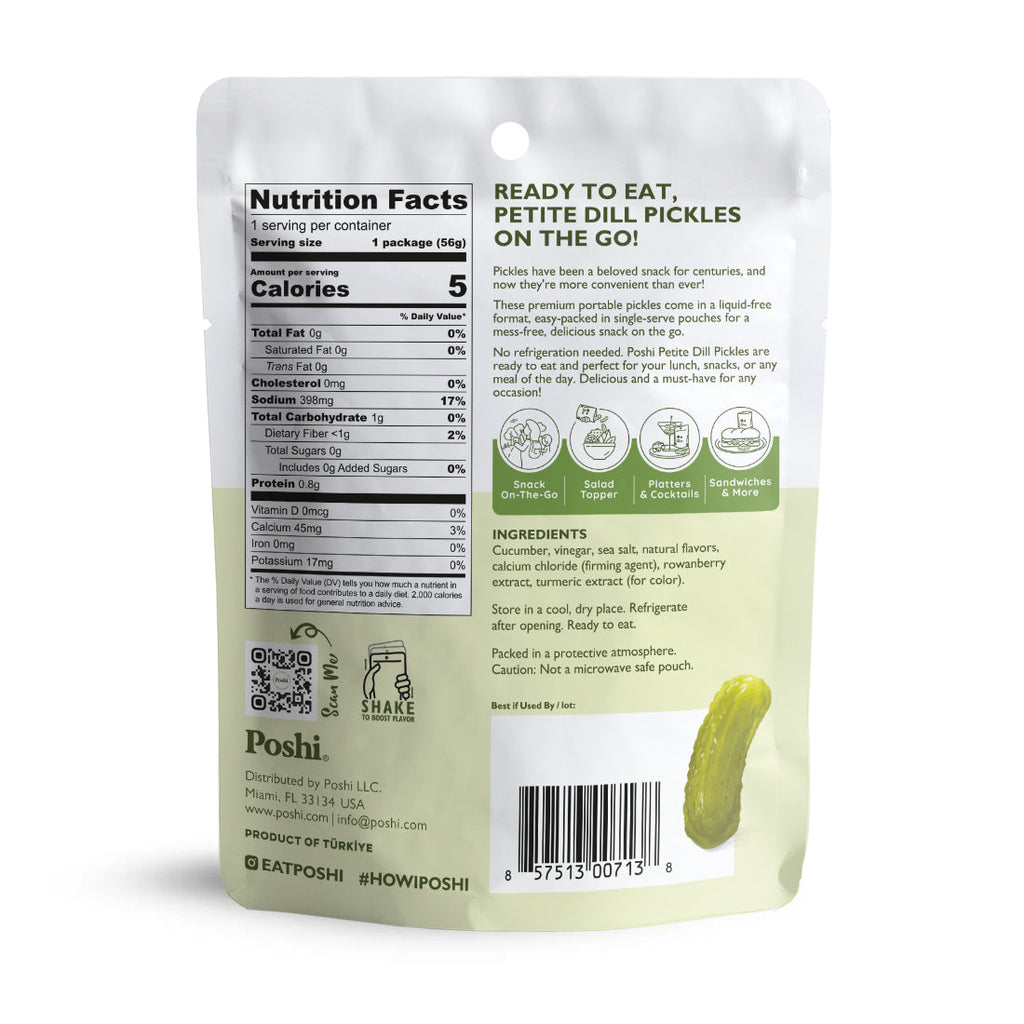 Petite Dill Pickles - 10 Snack Packs (2 OZ/Pouch)