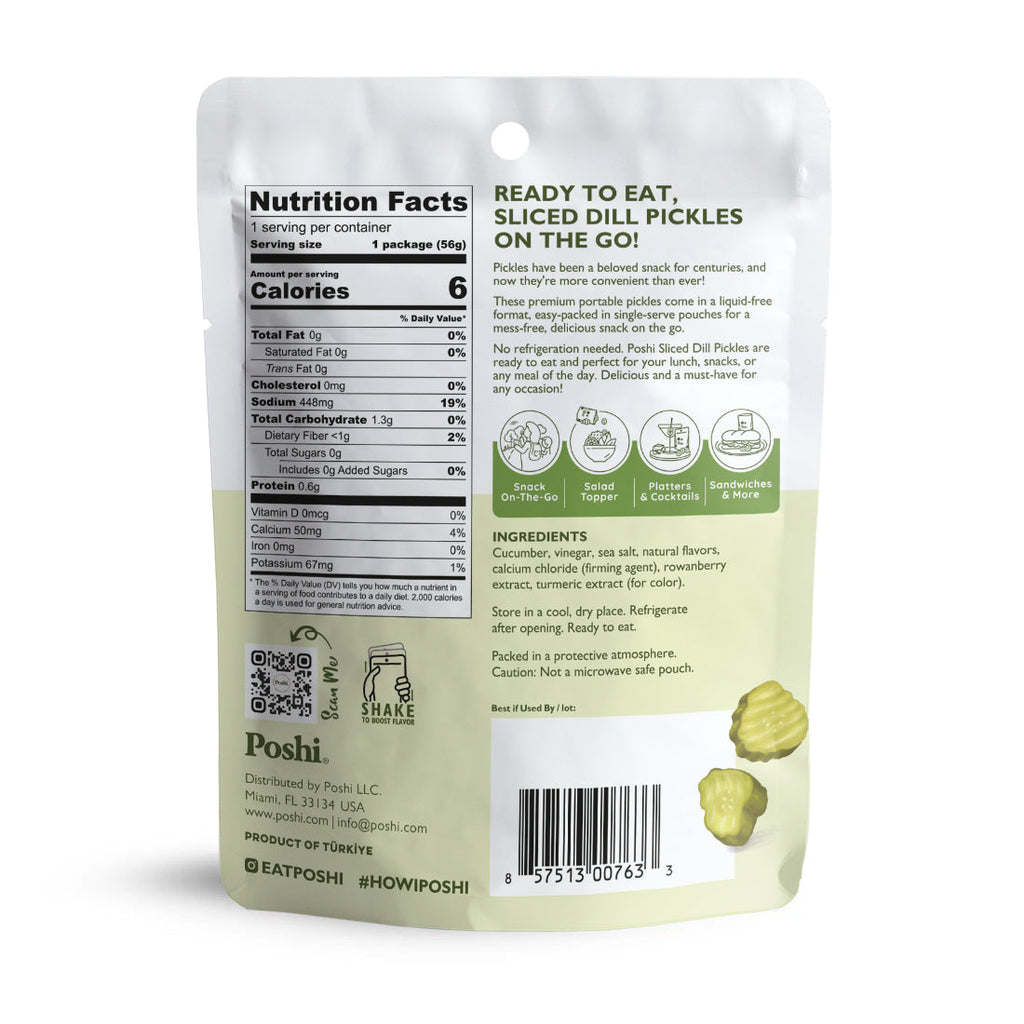 Sliced Dill Pickles - 10 Snack Packs (2 OZ/Pouch)